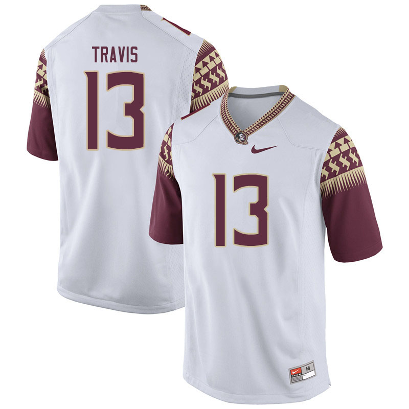 Men #13 Jordan Travis Florida State Seminoles College Football Jerseys Sale-White - Click Image to Close